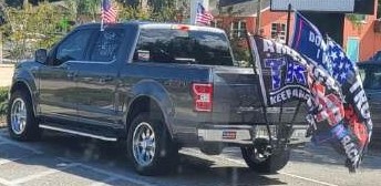 Truck with flags